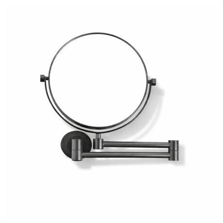 Make-upspiegel, recht / 3x vergroting, rond, kantelbaar, dubbele beweegbare arm / matzwart #1