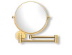 Make-upspiegel, recht / 3x vergroting, rond, kantelbaar, dubbele beweegbare arm / goudglans