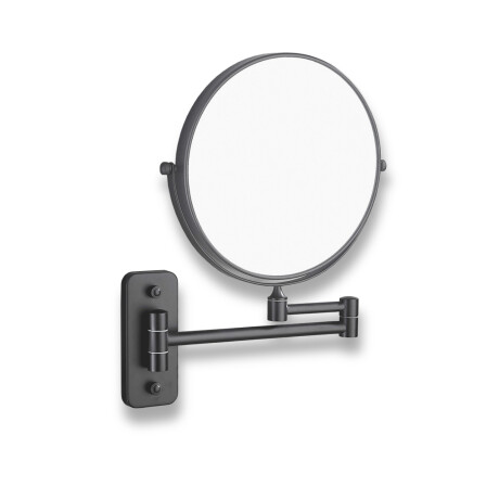 Make-upspiegel, recht / 3x vergroting, rond, kantelbaar, dubbele beweegbare arm / matzwart #1