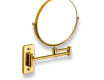 Make-upspiegel, recht / 3x vergroting, rond, kantelbaar, dubbele beweegbare arm / goudkleurig glanzend