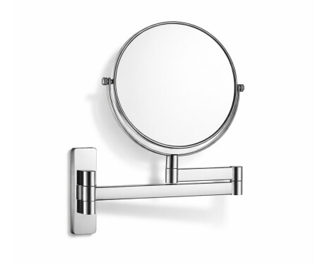 Make-upspiegel, recht / 3x vergroting, rond, kantelbaar, dubbele beweegbare arm / chroom