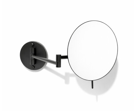 Make-upspiegel met 3x vergroting, rond, kantelbaar, dubbele beweegbare arm / matzwart