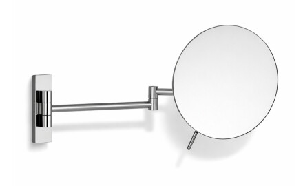Make-upspiegel met 3x vergroting, rond, kantelbaar, dubbele beweegbare arm / chroom