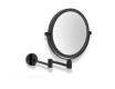 Make-upspiegel, recht / 3x vergroting, rond, kantelbaar, dubbele beweegbare arm / matzwart