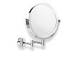 Make-upspiegel, recht / 3x vergroting, rond, kantelbaar, dubbele beweegbare arm / chroom