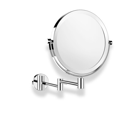 Make-upspiegel, recht / 3x vergroting, rond, kantelbaar, dubbele beweegbare arm / chroom