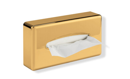 Dispenser voor papieren zakdoekjes / ABS, goudkleurig glanzend
