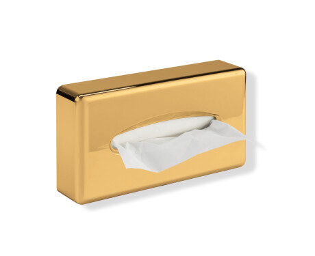 Dispenser voor papieren zakdoekjes / ABS, goudkleurig glanzend