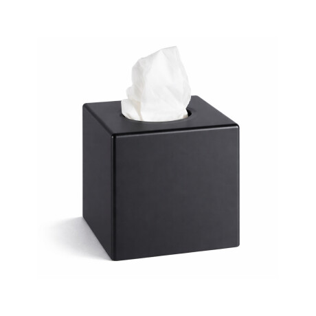 Dispenser voor papieren zakdoekjes - kubusvormig / matzwart ABS #1
