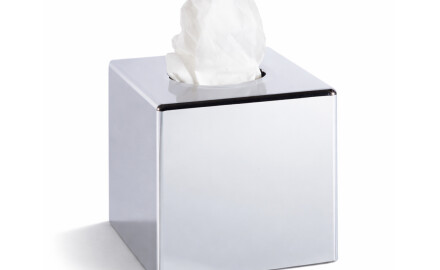 Dispenser voor papieren zakdoekjes - kubusvormig / ABS, verchroomd