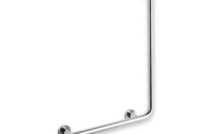 Steunleuning voor mensen met een beperking Ø32 STANDARD type L, 55 x 77 links / gepolijst roestvrij staal