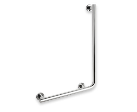 Steunleuning voor mensen met een beperking Ø32 STANDARD type L, 55 x 77 links / gepolijst roestvrij staal