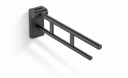 Steunleuning voor mensen met een beperking, Ø32, kantelbaar, PREMIUM - 70 cm / roestvrij staal, matzwart