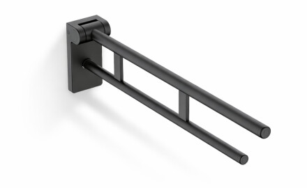 Steunleuning voor mensen met een beperking, Ø32, kantelbaar, PREMIUM - 80 cm / roestvrij staal, matzwart
