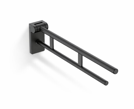 Steunleuning voor mensen met een beperking, Ø32, kantelbaar, PREMIUM - 80 cm / roestvrij staal, matzwart