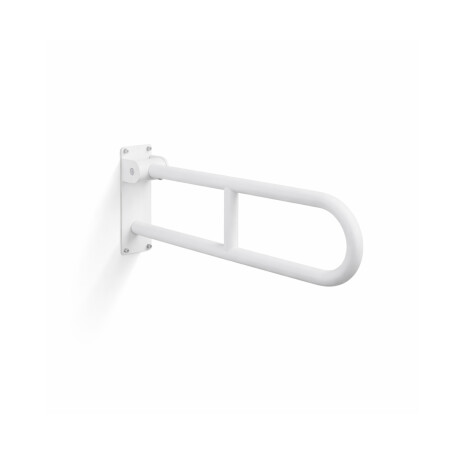 Steunleuning voor mensen met een beperking, Ø32, gebogen en kantelbaar, STANDARD - 60 cm / roestvrij staal, matwit #1