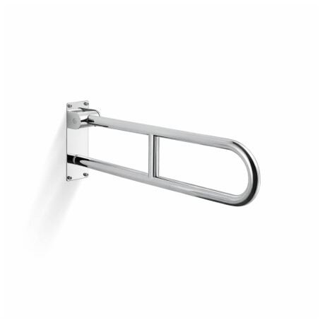 Steunleuning voor mensen met een beperking, Ø32, gebogen en kantelbaar, STANDARD - 70 cm / gepolijst roestvrij staal #1