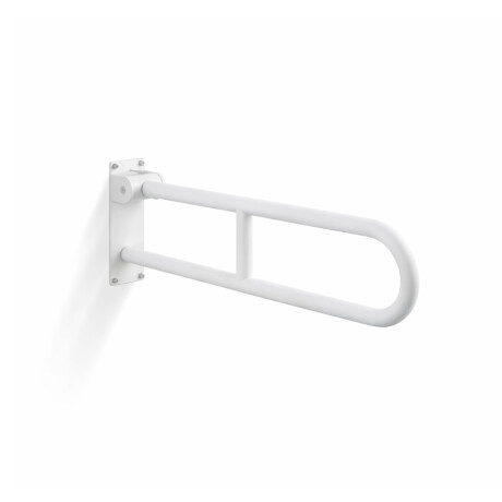 Steunleuning voor mensen met een beperking, Ø32, gebogen en kantelbaar, STANDARD - 70 cm / roestvrij staal, matwit #1