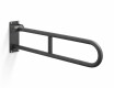 Steunleuning voor mensen met een beperking, Ø32, gebogen en kantelbaar, STANDARD - 80 cm / roestvrij staal, matzwart