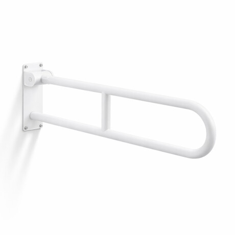 Steunleuning voor mensen met een beperking, Ø32, gebogen en kantelbaar, STANDARD - 80 cm / roestvrij staal, matwit #1
