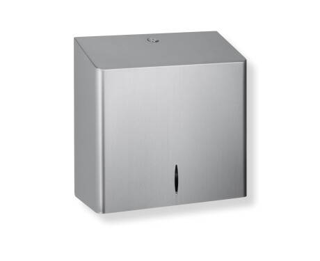 Dispenser voor V-gevouwen papieren handdoekjes (max. afmetingen papierrol: 25,5 x 11,5 x 24 cm) serie R10 / geborsteld staal