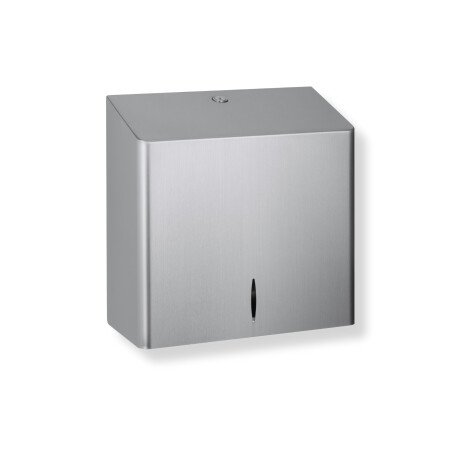 Dispenser voor V-gevouwen papieren handdoekjes (max. afmetingen papierrol: 25,5 x 11,5 x 24 cm) serie R10 / geborsteld staal #1