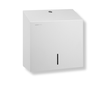 Dispenser voor V-gevouwen papieren handdoekjes (max. afmetingen papierrol: 25 x 11,5 x 24 cm) serie R1 / roestvrij staal, matwit