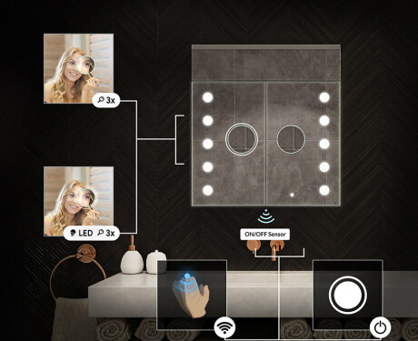 Spiegelkast met led-verlichting - L06 Emily 66,5 x 72cm #5