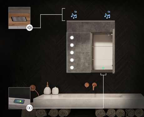 Spiegelkast met led-verlichting - L06 Emily 66,5 x 72cm #6
