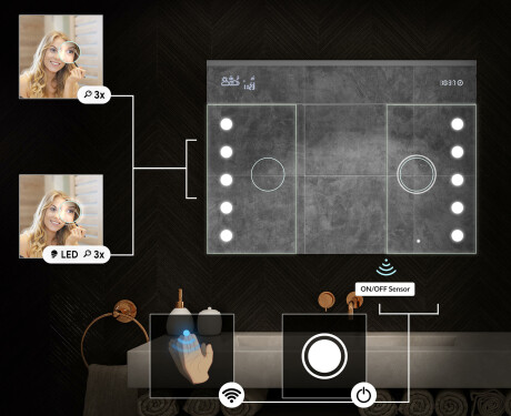 Spiegelkast met led-verlichting - L06 Emily 100 x 72cm #5