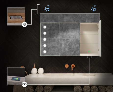 Spiegelkast met led-verlichting - L06 Emily 100 x 72cm #6