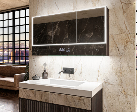 Badkamerkast met led Lily - Met 3 Deuren 100 x 72,5cm