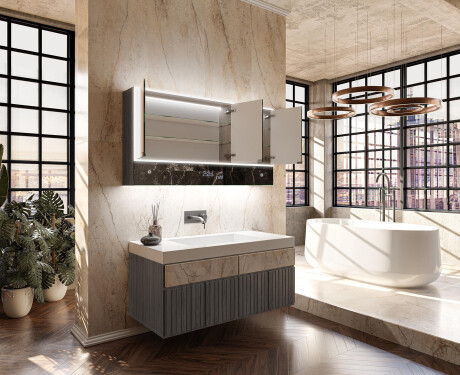 Badkamerkast met led Lily - Met 3 Deuren 100 x 72,5cm #11