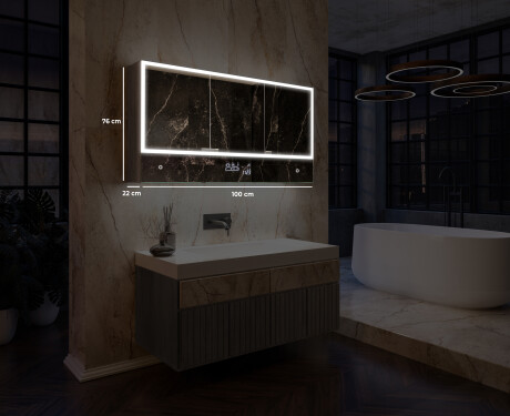 Badkamerkast met led Lily - Met 3 Deuren 100 x 72,5cm #2