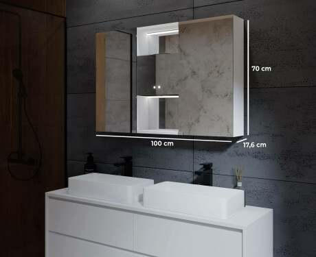 Spiegelkast met led-verlichting Lisa 100 x 70cm #2