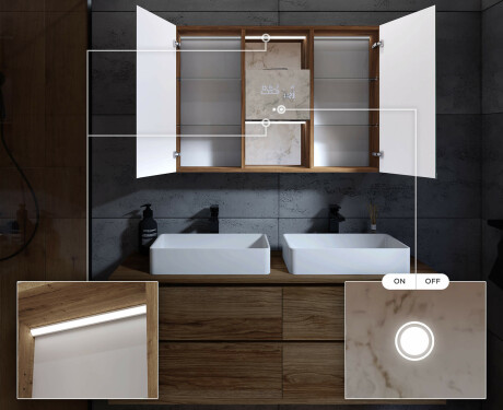 Spiegelkast met led-verlichting Lisa 100 x 70cm #6