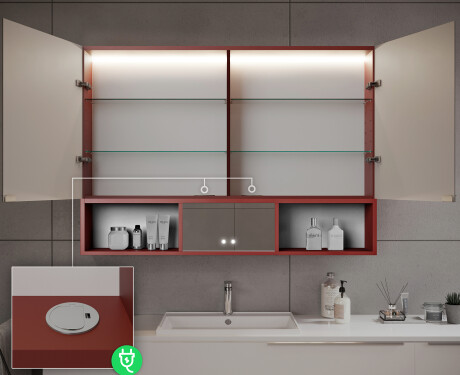 Badkamerkast met led Emma - Met 2 Deuren 100 x 72cm #10