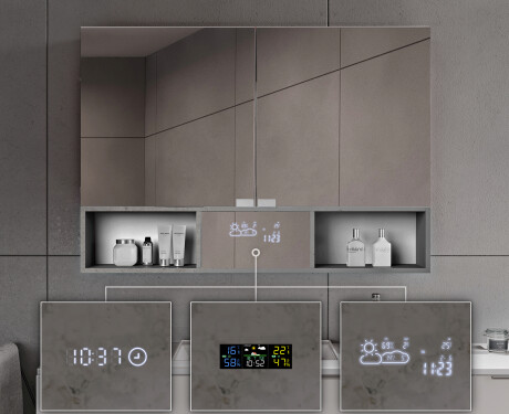 Badkamerkast met led Emma - Met 2 Deuren 100 x 72cm #8