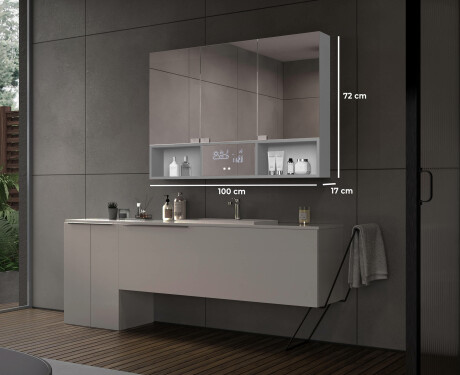 Badkamerkast met led Emma - Met 3 Deuren 100 x 72cm #2