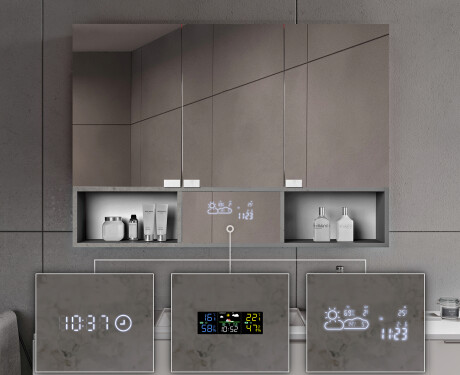 Badkamerkast met led Emma - Met 3 Deuren 100 x 72cm #8