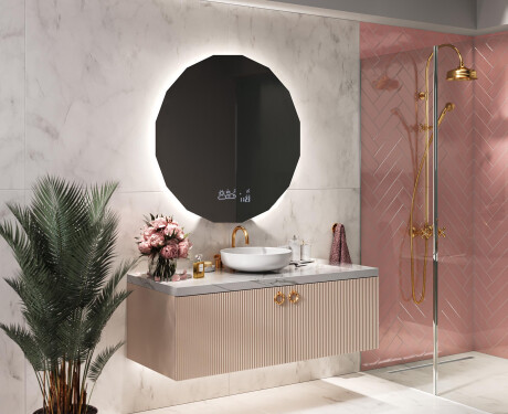 Moderne badkamer spiegel met led verlichting L113 #2