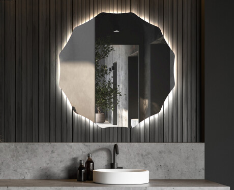 Moderne badkamer spiegel met led verlichting L193