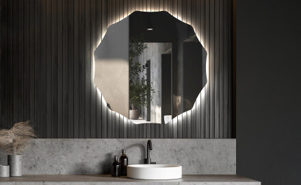 Moderne badkamer spiegel met led verlichting L193