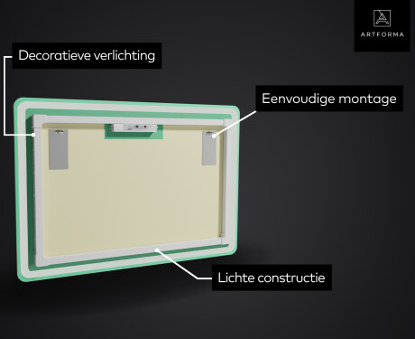 Moderne badkamer spiegel met led-verlichting L67 #3