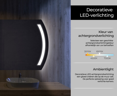 Moderne badkamer spiegel met led-verlichting L67 #4