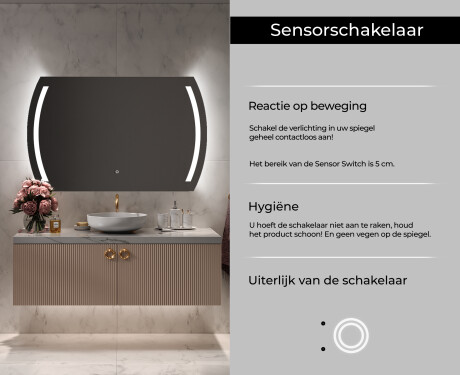 Moderne badkamer spiegel met led-verlichting L67 #6
