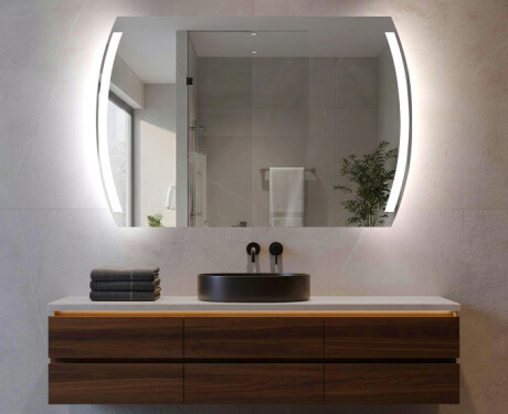 Moderne badkamer spiegel met led-verlichting L68