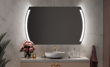 Moderne badkamer spiegel met led-verlichting L68