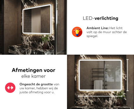 Moderne badkamer spiegel met led-verlichting L141 #5