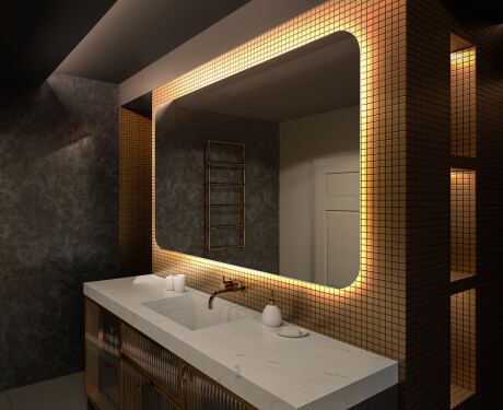 Moderne badkamer spiegel met led-verlichting L142
